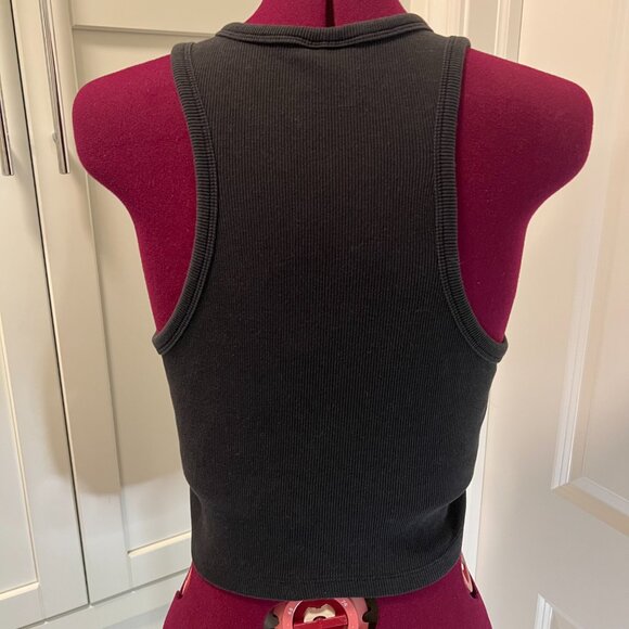 Y2K CARE BEARS Black Crop Stretch Baby Tank Top with Grumpy Bear | 95% Cotton - Picture 4 of 10